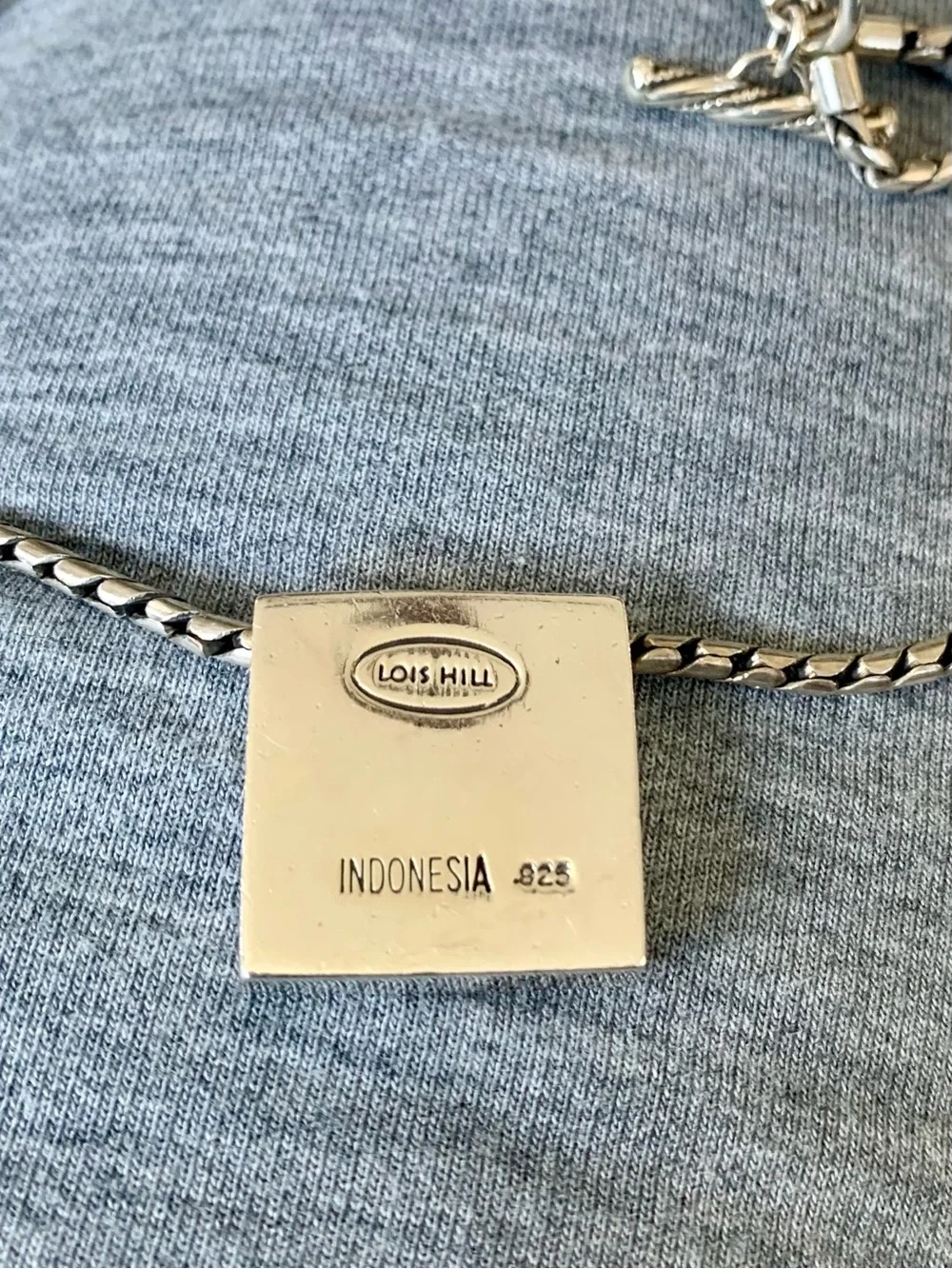 Lois Hill Silver Square Pendant Necklace